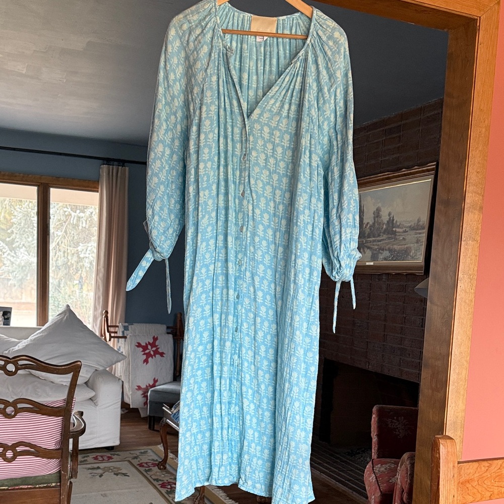 Anaak Summer Blue Floral Print Maxi Dress